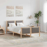 Bed Frame with Headboard Taupe 120 x 200 cm Fabric 878332