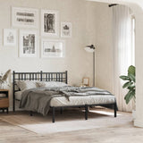 Metal Bed Frame without Mattress with Headboard Black 120x190cm 376321
