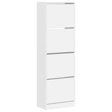 Shoe Cabinet with 4 Flip-Drawers White 60x34x187.5 cm 3214371