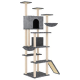 Cat Tree with Sisal Scratching Posts Dark Grey 191 cm 171596