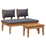 Garden Bench 2 pcs Brown Solid Teak wood 42006398