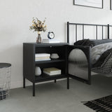 Nightstand Black 50x35x60 cm Glass and Steel 352997