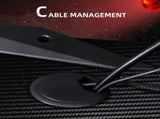 122 x 66 cm Gaming Desk, Carbon Fibre Covered Computer Desk, Gamer Workstation with Headphone Hook, T3398P378014