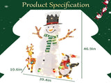 4FT White 2.5D Snowman Christmas Light Decoration with Penguin & Reindeer, 122 Warm White Lights, 31890670