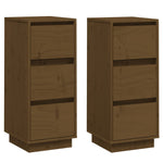 Sideboards 2 pcs Honey Brown 32x34x75 cm Solid Wood Pine 813372