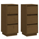 Sideboards 2 pcs Honey Brown 32x34x75 cm Solid Wood Pine 813372