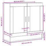 Book Cabinet Black Oak 82.5 x 30.5 x 80 cm Engineered Wood 862515