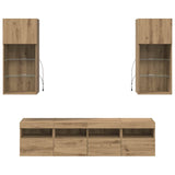 TV Wall Units with LED Artisan Oak Engineered Wood 3402981