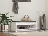 Hall Bench White 83 x 38 x 45 cm Engineered Wood and Fabric 891576