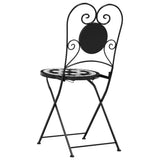 Bistro Chairs Foldable 2 pcs Black and White Ceramic 4003405