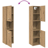 Bathroom Hanging Cabinet Artisian Oak 30x30x130 cm Engineered Wood 856222