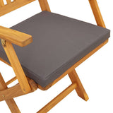 Folding Chair 4 pcs Grey 49 x 57.5 x 92cm Solid Acacia wood 3329124