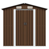 Garden Storage Shed Brown 204x132x186 cm Steel 47029