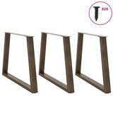Dining Table Legs V-Shape 3 pcs Natural Steel 100x cm Steel 4012599