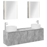 Bathroom Cabinet Set 5 pcs Concrete Grey Engineered Wood 3406570