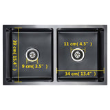 Handmade Kitchen Sink Black Stainless Steel 145085