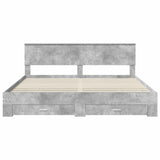 Bed Frame Concrete Grey 200 x 200 cm Engineered Wood 3410857