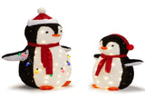 2-Piece Lighted Plush Penguins Christmas Yard Decorations, Set of 2 Pre-lit Pull Up Penguins with 67152171