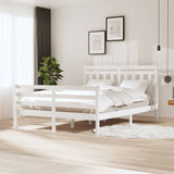 3100665 Bed Frame without Mattress White Solid Wood 160x200 cm