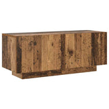 TV Cabinet with LED Lights Old Wood 200x35x40 cm Engineered Wood 3329165