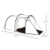 2-3 Man Tunnel Tent with Vestibule, Weather-Resistant Camping Tent with Air Vents for Fishing T3398P348711