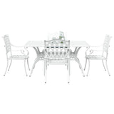 Garden Dining Set 5 pcs White Aluminium 3334654