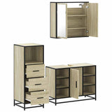 ZNTS 3 Piece Bathroom Furniture Set Sonoma Oak Engineered Wood 3301031