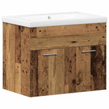 Bathroom Furniture Set with Door 3 pcs Old Wood Engineered Wood 3332540