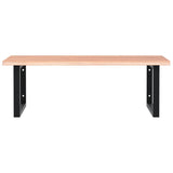 Basin Shelf Wall Mounted Steel and Solid Wood Oak 3302645
