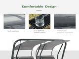 Double Seat Swing Chair Modern Garden Swing w/ 2 Separate Relax Chairs, Handrails, Headrests and T3398P315371
