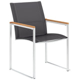 Garden Chairs 2 pcs Textilene and Stainless Steel Grey 46517