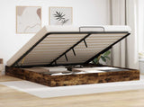 Ottoman Bed Frame Smoked Oak 203 x 160 x 25 cm Engineered Wood 3409217