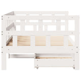 Daybed with Drawers without Mattress White 90x200 cm Solid Wood 3302084