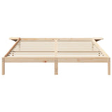 Bed Frame Natural 200 x 200 cm Solid Pine Wood 873175