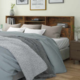 Headboard Cabinet Smoked Oak 220x19x103.5 cm 817261