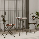 Mosaic Bistro Table Terracotta and White 50x70 cm Ceramic 4003401