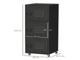 Rolling Storage Cabinet 3-Tier Mobile File Cabinet with Wheels & Metal Doors for Home Office, Living T3398P328285