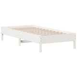 Bed Frame without Mattress White 100x200 cm Solid Wood Pine 3328239