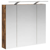 Bathroom Mirror Cabinet with Shelf Smoked Oak 80 x 14.5 x 70 cm 889115