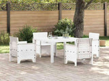 Garden Table White 100 x 100 x 73 cm Poly Rattan 871682