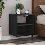 ZNTS Wall-mounted Bedside Cabinets 2 pcs Black 40x31x39.5 cm 848745