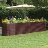 Garden Raised Bed Galvanised Steel 332x40x68 cm Brown 318910
