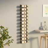 ZNTS Wall Mounted Wine Rack for 12 Bottles Gold Iron 340880