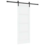 Sliding Door 73.5 x 198.5 cm Engineered Wood White and Black 3449880