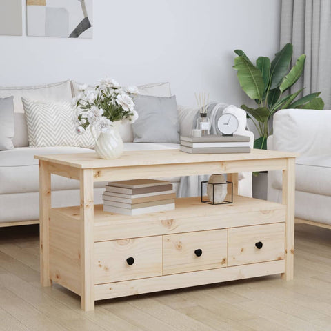 ZNTS Coffee Table 102x49x55 cm Solid Wood Pine 820931