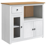 Microwave Sideboard PANAMA White and Honey Wax Solid-Pine 42033389