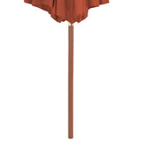 Garden Parasol with Wooden Pole 300 cm Terracotta 44498