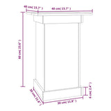 Flower Stand White 40x40x60 cm Solid Wood Pine 823630