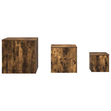 Side Tables 3 pcs Smoked Oak Engineered Wood 815987