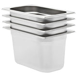 Gastronorm Containers 4 pcs GN 1/4 150 mm Stainless Steel 50903
